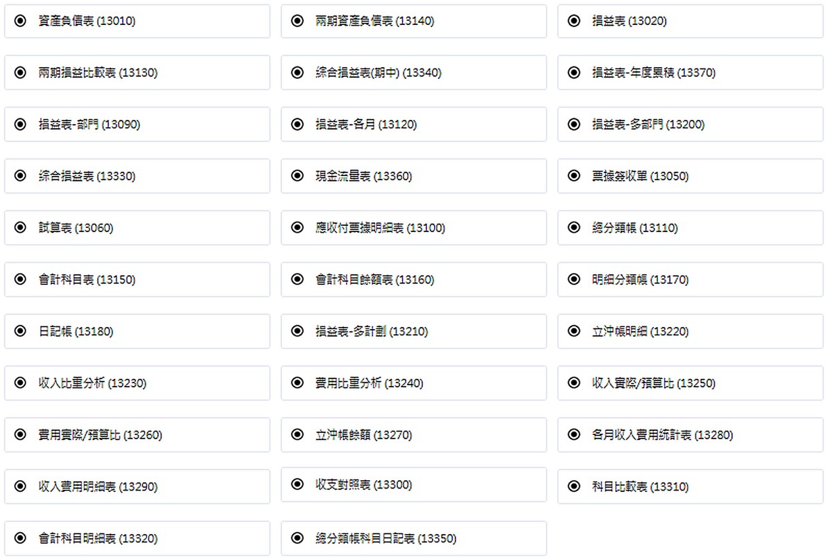 華崗雲端工程業系統－會計報表總覽